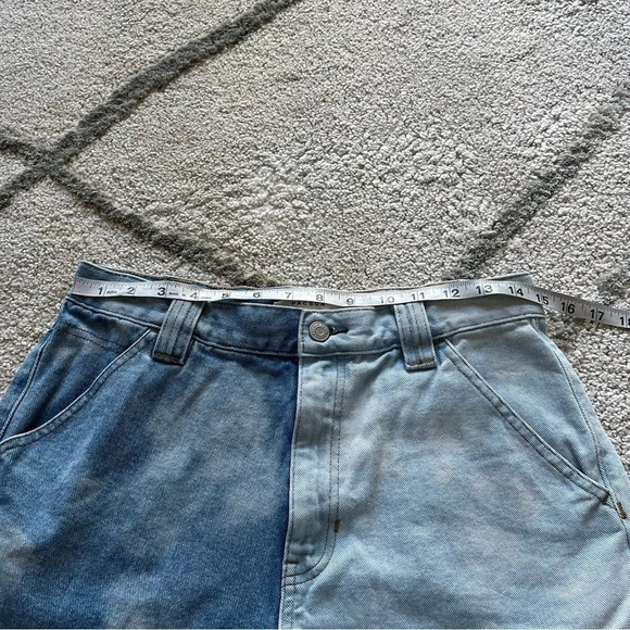 PacSun high rise denim jean shorts Bleach Half and Half mixed 30 - Picture 9 of 9